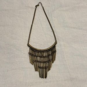 Brass Boho Fringe Necklace